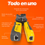 Intellinet Pinza Crimpeadora Universal de Plugs Modulares y Probador de Cables crimpadoras 80 mm 220 mm 25 mm 513 g