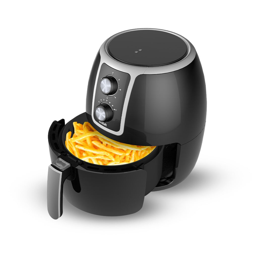 RCA RC-101 freidora Sencillo 3.5 L Independiente 1300 W Freidora de aire caliente Negro, Plata, 200 °C, 30 min