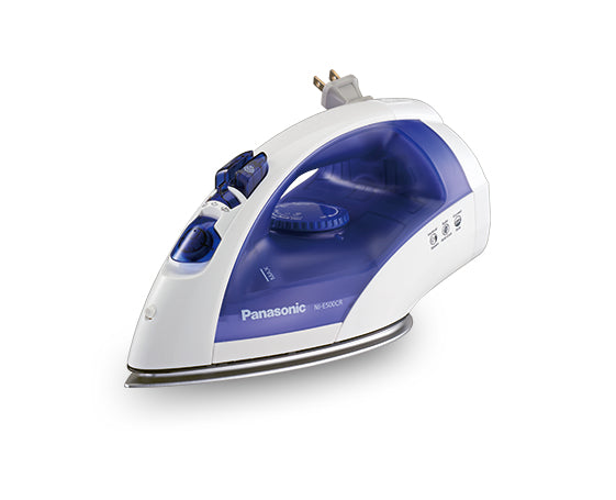 Panasonic NI-E500CRAZA plancha Plancha de vapor en seco Piso de cerámica 1200 W Azul, Blanco