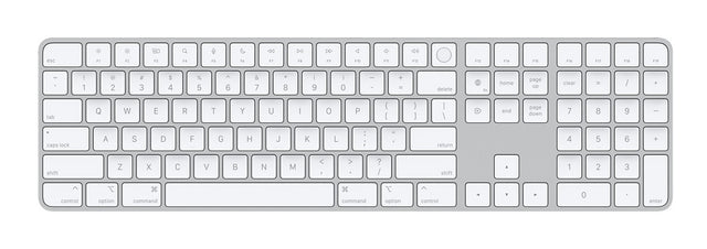Apple MK2C3LL/A teclado Universal USB + Bluetooth QWERTY Inglés de EE.UU. Plata, Blanco, Tamaño completo (100%), Inalámb