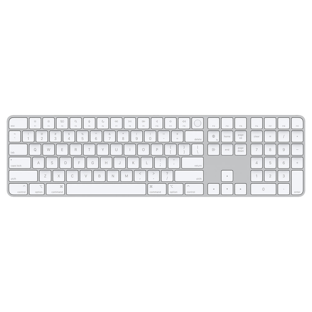 Apple MK2C3LL/A teclado Universal USB + Bluetooth QWERTY Inglés de EE.UU. Plata, Blanco, Tamaño completo (100%), Inalámb