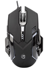Manhattan Ratón óptico LED para juegos con cable Ratón Juego USB tipo A Óptico 3200 DPI