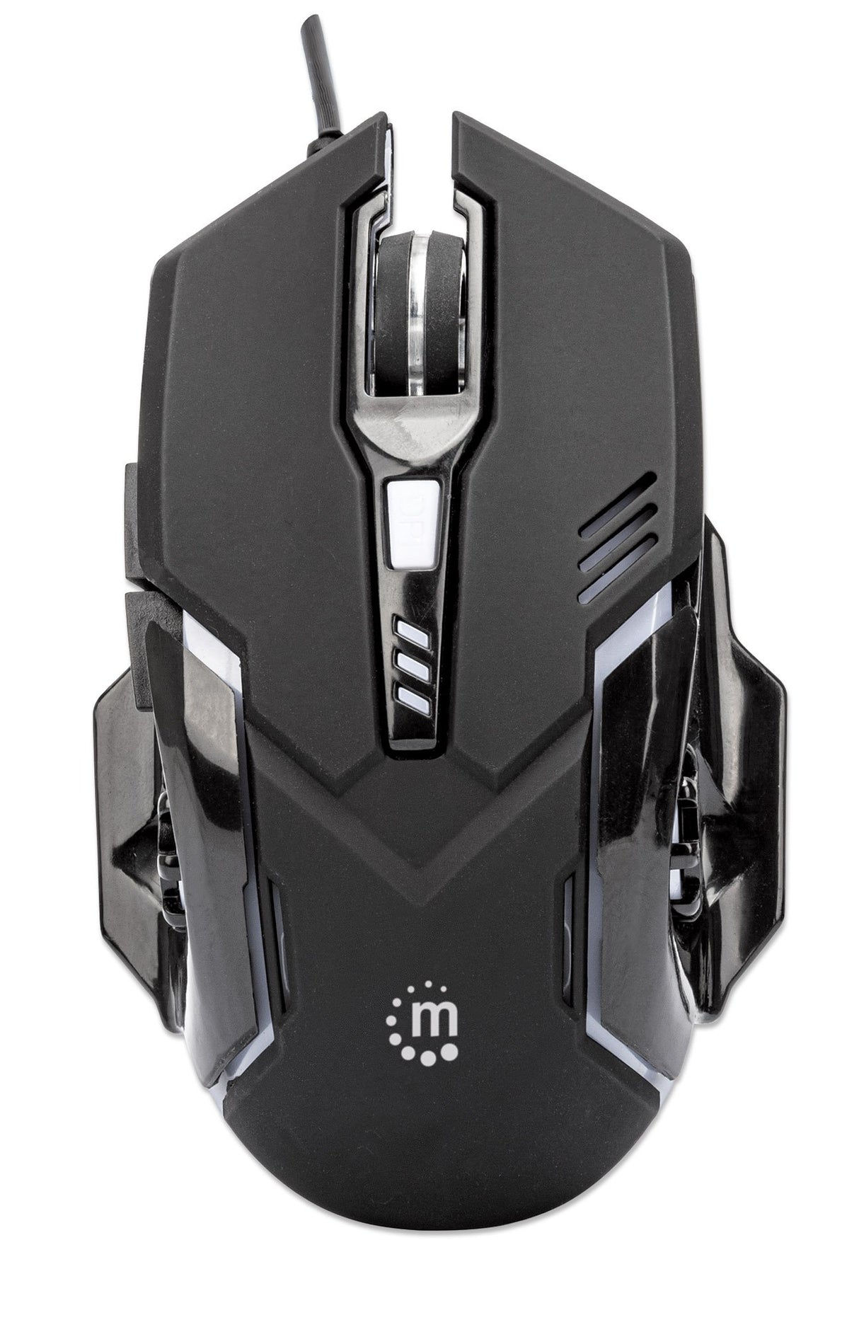 Manhattan Ratón óptico LED para juegos con cable, Diestro, USB tipo A, 3200 DPI
