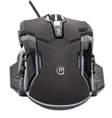 Manhattan Ratón óptico LED para juegos con cable, Diestro, USB tipo A, 3200 DPI