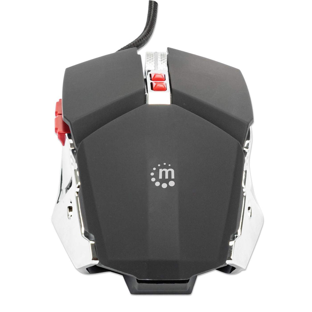 Manhattan Mouse óptico Gaming LED con cable, Diestro, USB tipo A, 3200 DPI