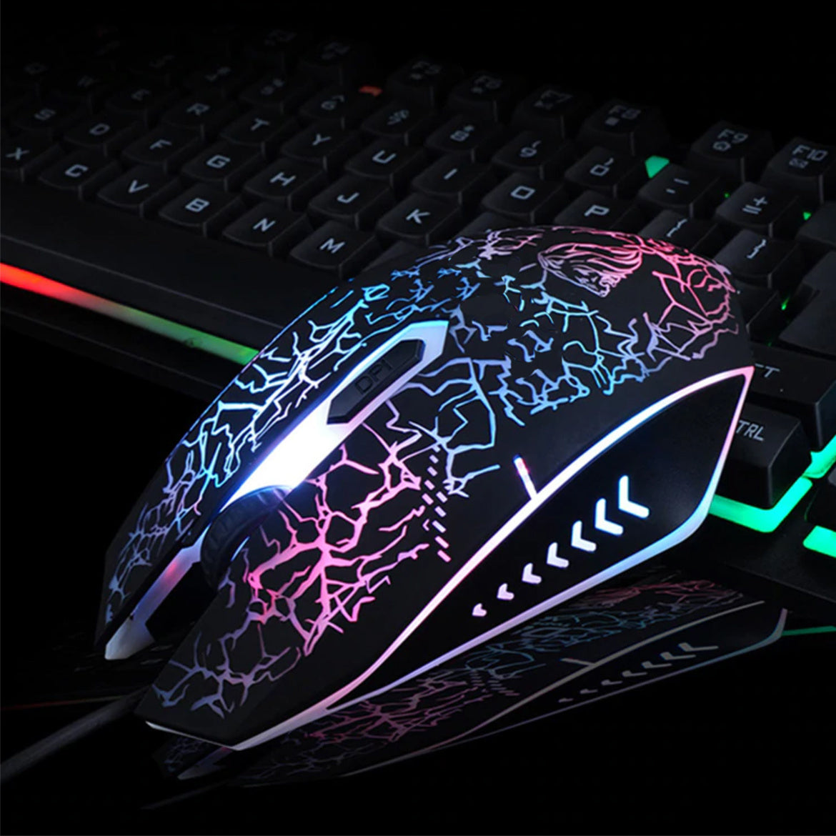 BRobotix 458977 teclado Ratón incluido Juego USB Negro