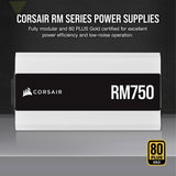 Corsair RM750 unidad de fuente de alimentación 750 W 24-pines ATX ATX Blanco, 100 - 240 V, 150 W