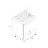 Whirlpool WFR5000D cocina Cocina independiente Gas Encimera de gas Gris