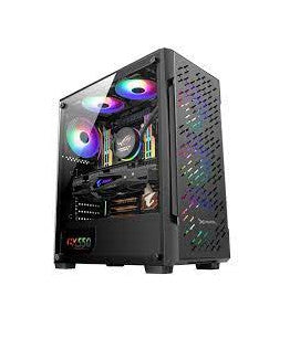 Gabinete Gamer ATX XZ135, Ventiladores RGB 1 x 12cm Trasero , 2 x 12cm Arriba, 3 x 12cm Frontal (3 incluidos), Cristal T
