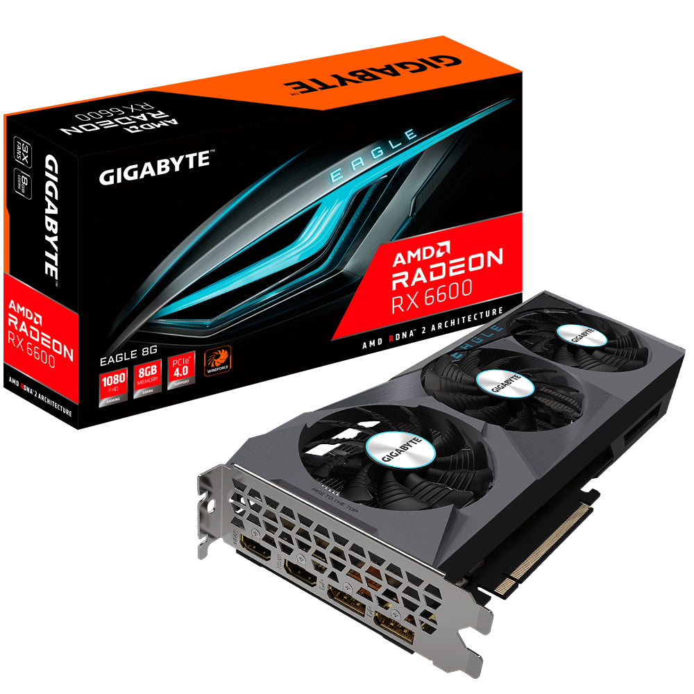 GIGABYTE Radeon RX 6600 XT EAGLE 8G tarjetas gráficas AMD Radeon RX 6600 XT 7680 x 4320 Pixeles 2048