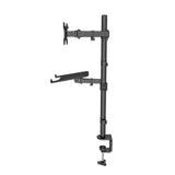 Manhattan Soporte para escritorio combinado con brazo para monitor y soporte para laptop Monitor Negro