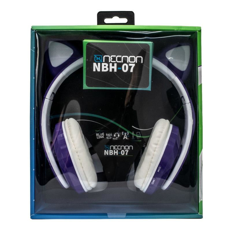 Necnon NBH-07 Auriculares Inalámbrico y alámbrico Diadema Llamadas/Música Bluetooth Púrpura, Blanco