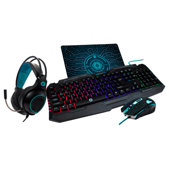 Perfect Choice V-930136 teclado Ratón incluido Juego USB Español Negro, Alámbrico, LED RGB