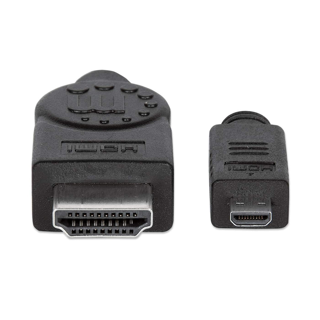 Manhattan Cable HDMI de Alta Velocidad con Canal Ethernet, HDMI Tipo A (Estándar), HDMI Tipo D (Micro), 10.2 Gbit/s