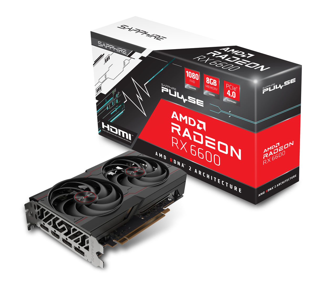 Sapphire PULSE Radeon RX 6600 AMD 8 GB GDDR6, 128 Bit, 7680 x 4320 Pixeles, PCI Express 4.0
