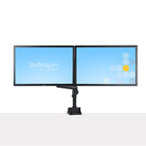 StarTech.com Brazo de Soporte para Dos Monitores - Base Soporte de Movimiento Articulado y Altura Ajustable para 2 Monit