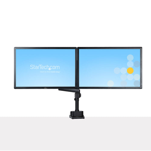 StarTech.com Brazo de Soporte para Dos Monitores - Base Soporte de Movimiento Articulado y Altura Ajustable para 2 Monit