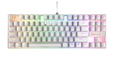 REDRAGON K552W-RGB-1R-SP KUMARA WHITE RGB, Teclado Mecánico Gaming, Alámbrico, USB, Interruptor mecánico