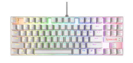 REDRAGON K552W-RGB KUMARA WHITE RGB, Teclado Mecánico Gaming, Alámbrico, USB, Interruptor mecánico