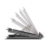 Manhattan Soporte para portátil y tablet ajustable (5 posiciones), apto para tablets y portátiles hasta 15,6", portátil y ligero, acero, negro Laptop Soporte para ordenador portátil Negro Acero 25,4 cm (10")