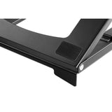 Manhattan Soporte para portátil y tablet ajustable (5 posiciones), apto para tablets y portátiles hasta 15,6", portátil y ligero, acero, negro Laptop Soporte para ordenador portátil Negro Acero 25,4 cm (10")