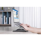 Manhattan Soporte para portátil y tablet ajustable (5 posiciones), apto para tablets y portátiles hasta 15,6", portátil y ligero, acero, negro Laptop Soporte para ordenador portátil Negro Acero 25,4 cm (10")