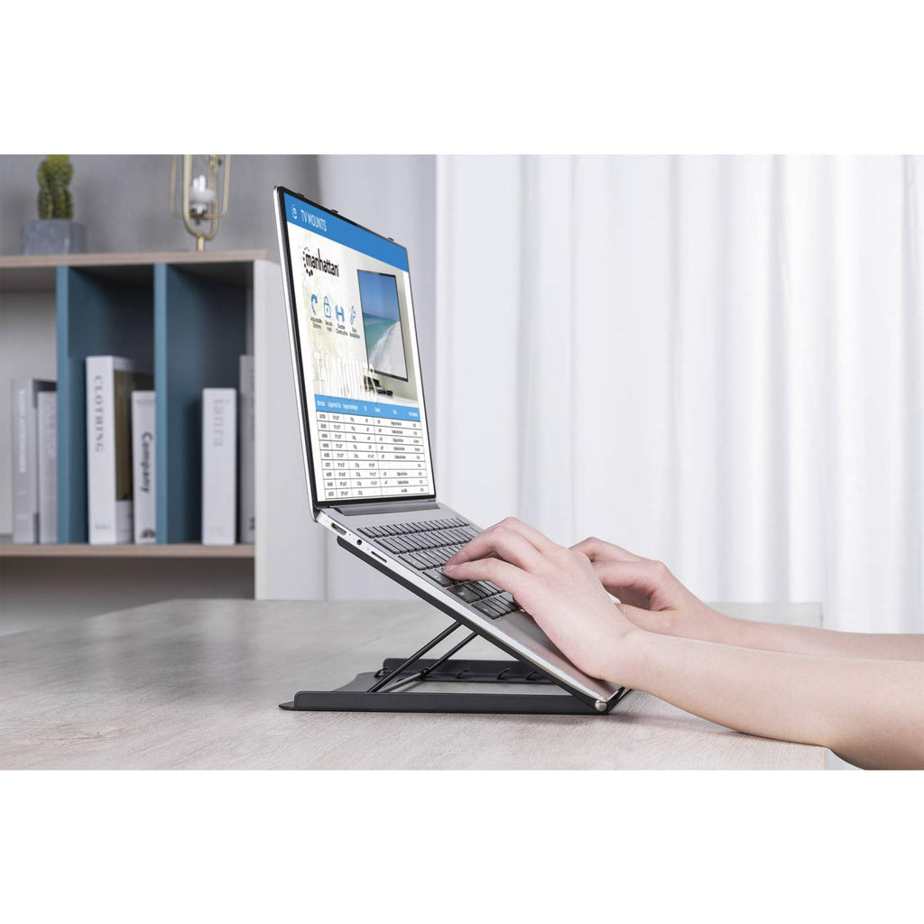 Manhattan Soporte para portátil y tablet ajustable (5 posiciones), apto para tablets y portátiles hasta 15,6", portátil 