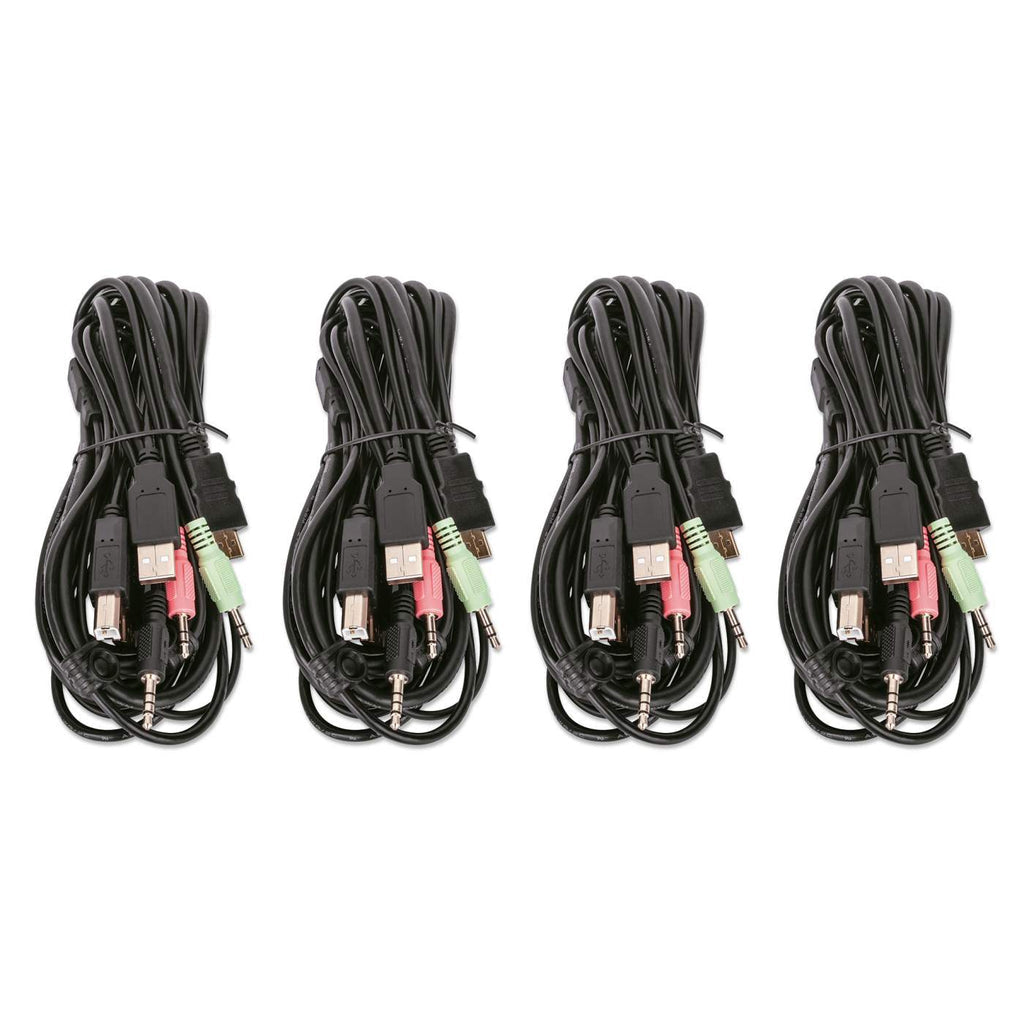 Manhattan Switch KVM HDMI de 4 puertos para dos monitores interruptores kvm 4 USB USB HDMI