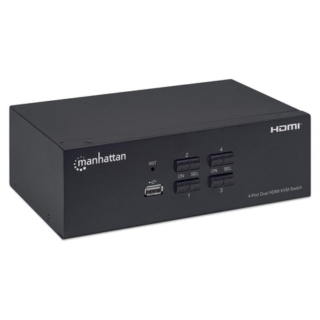 Manhattan Switch KVM HDMI de 4 puertos para dos monitores interruptores kvm 4 USB USB HDMI