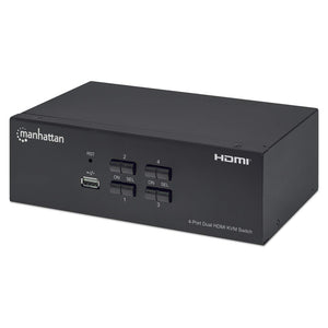 Manhattan Switch KVM HDMI de 4 puertos para dos monitores interruptores kvm 4 USB USB HDMI