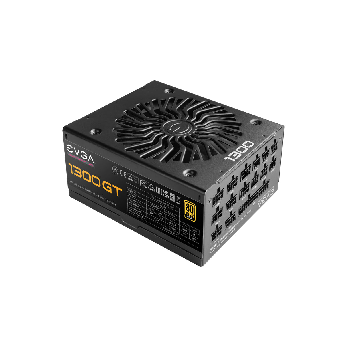 EVGA Super NOVA 1300GT 80plus Gold unidad de fuente de alimentación 1300 W 24-pin ATX ATX Negro