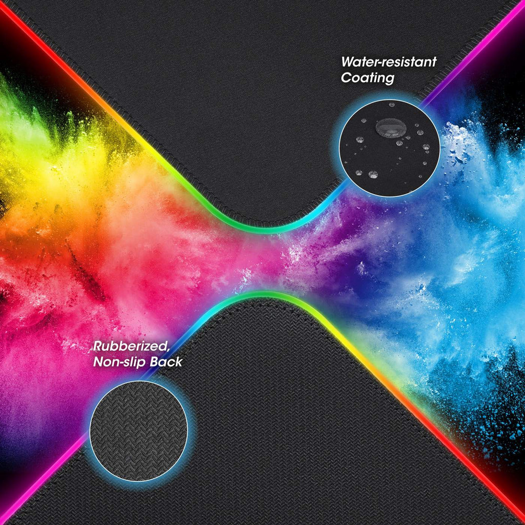 Manhattan Mousepad Gaming tamaño XXL con luz LED y Cargador Inalámbrico Ratón Monocromo Tela Si Si