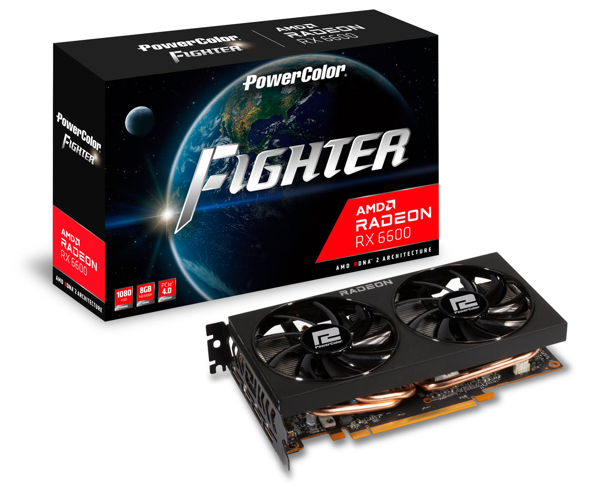 Tarjeta de Video AMD PowerColor Fighter Radeon RX6600 8GB Dual Fan GDDR6 PCIe 4.0 128-bit 1xHDMI 3xDP