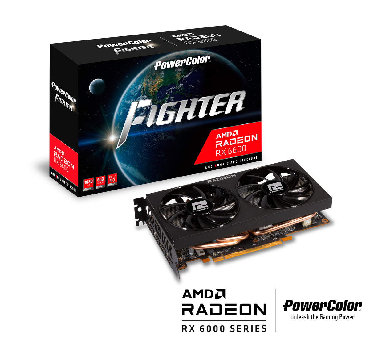 Tarjeta de Video AMD PowerColor Fighter Radeon RX6600 8GB Dual Fan GDDR6 PCIe 4.0 128-bit 1xHDMI 3xDP