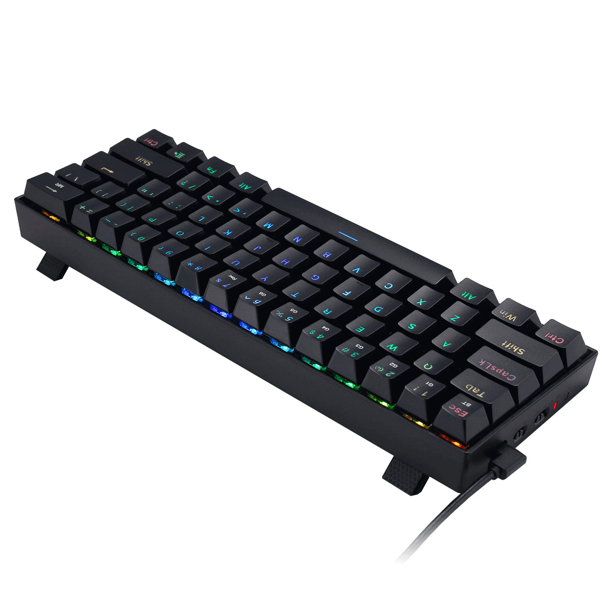REDRAGON K530-RGB teclado Juego USB + Bluetooth QWERTY Inglés Negro, Inalámbrico y alámbrico, Interruptor mecánico, LED 