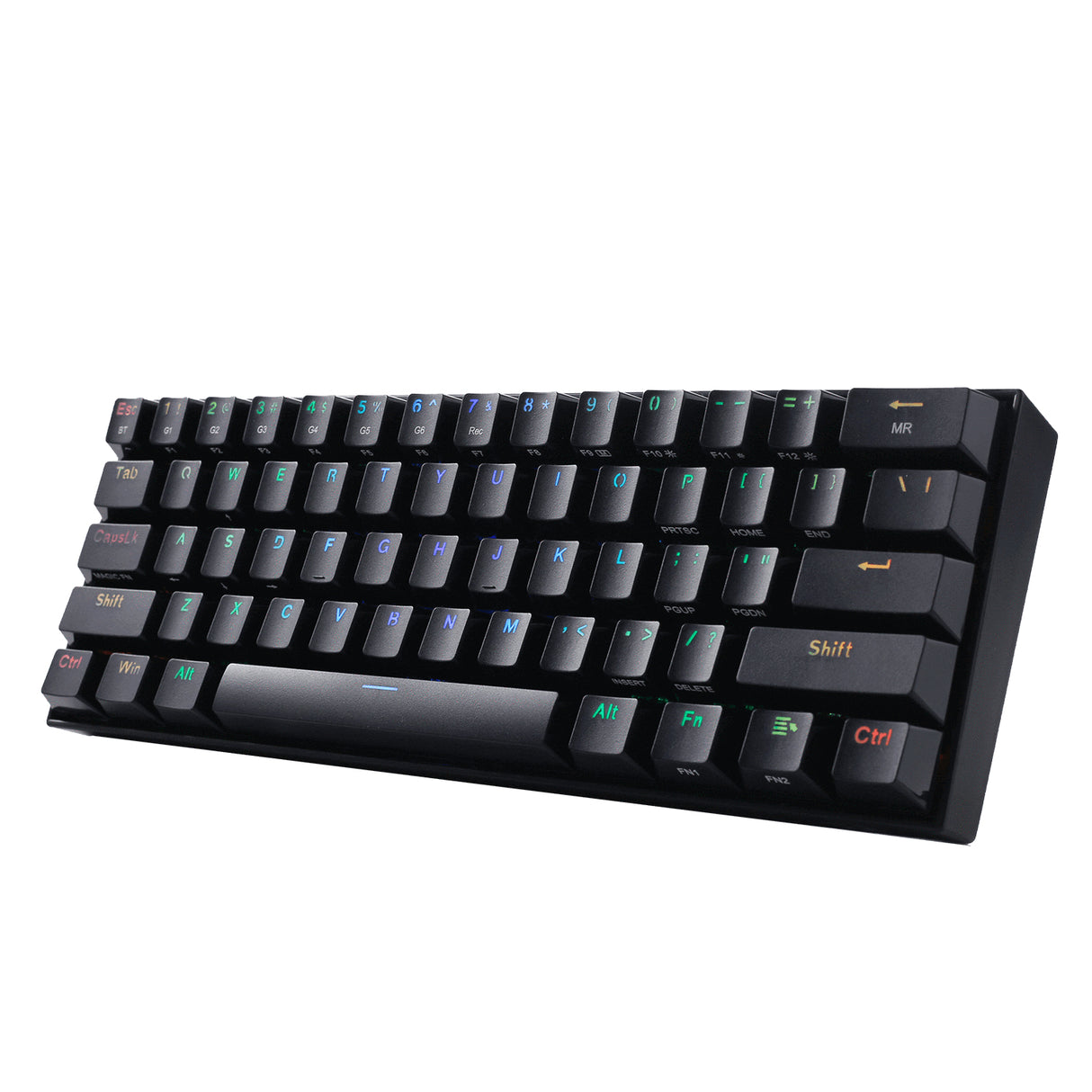 REDRAGON K530-RGB teclado Juego USB + Bluetooth QWERTY Inglés Negro, Inalámbrico y alámbrico, Interruptor mecánico, LED 