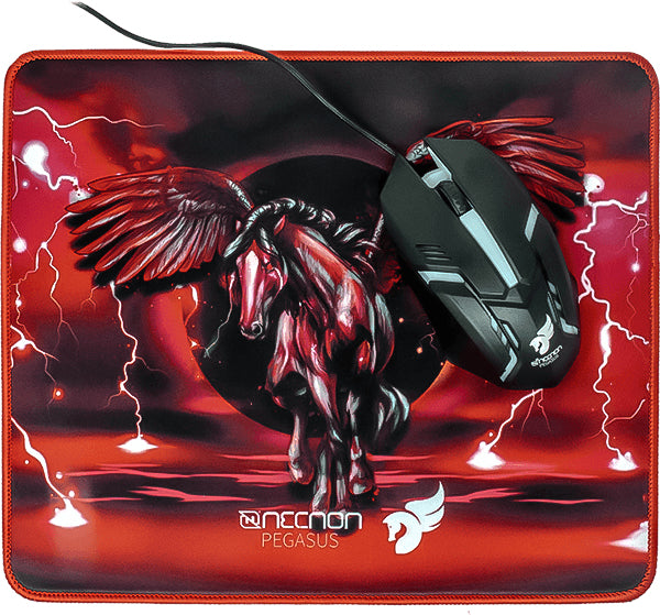 Necnon NGC-PEGASUS teclado Ratón incluido Juego USB Negro, Azul, Alámbrico, LED RGB