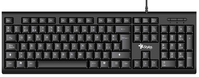 KIT STYLOS MOUSE Y TECLADO ALAMBRICO 105/3 TECLAS ESPAÑOL (STPKTM4B)