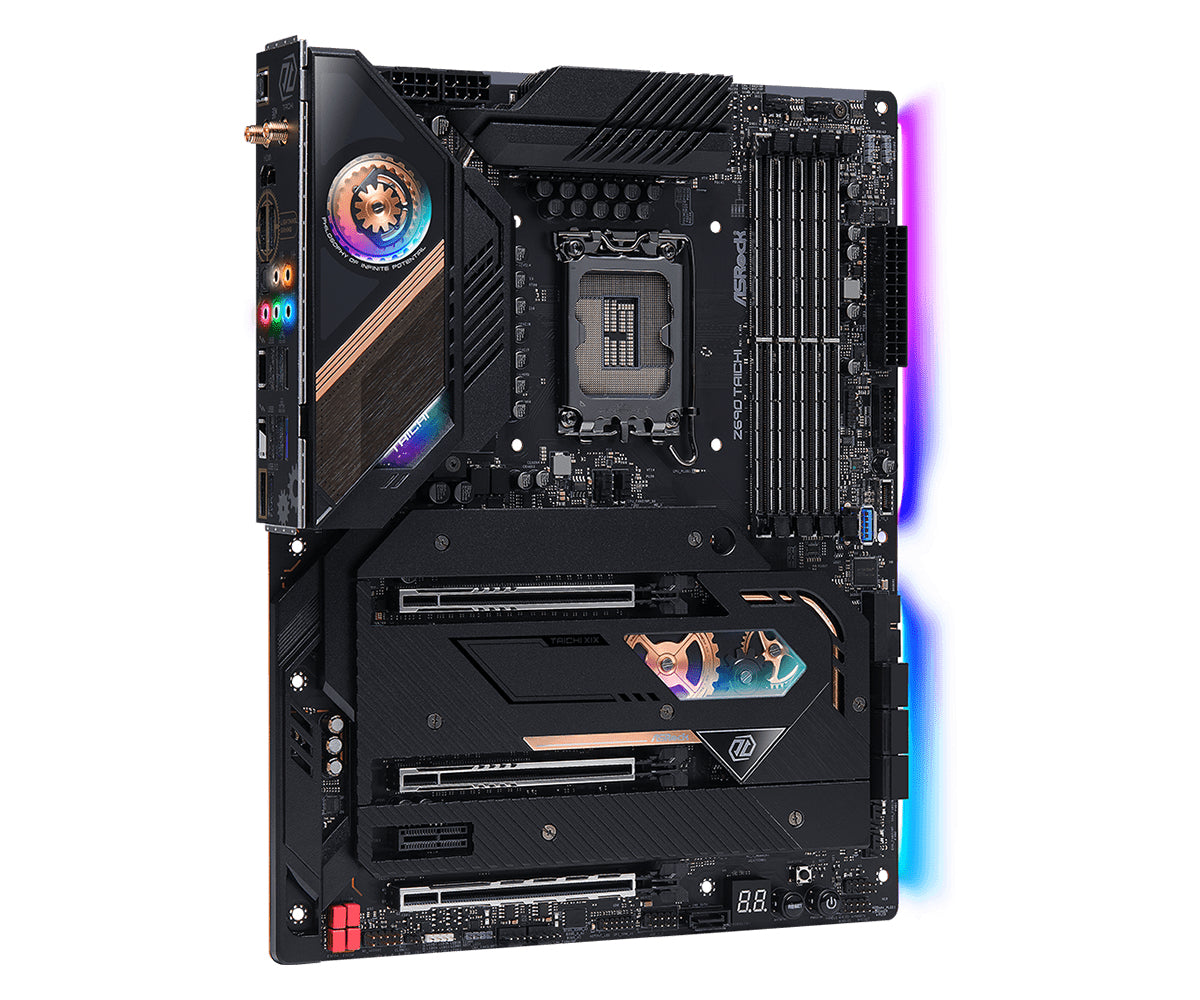 Tarjeta Madre Asrock Intel Z690 Taichi 4xDDR5 192GB 6400Mhz PCIe 5.0 M.2 HDMI DP Socket 1700 12th 13th 14th Gen ATX
