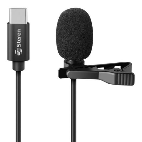 Steren MOV-033 micrófono Negro Micrófono para teléfono celular/smartphone, 50 - 10000 Hz, Alámbrico, USB