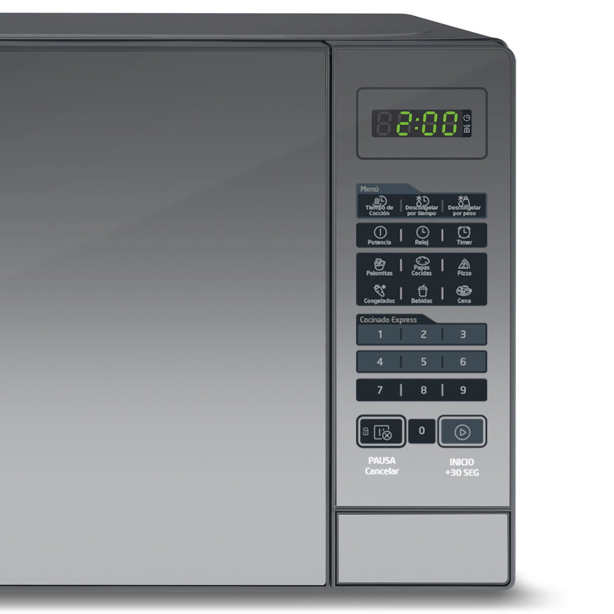 Midea MMDR07S2MG microondas Plata Solo microondas Mostrador 20 L 1050 W, Pantalla incorporada, Botones