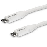 StarTech.com Cable 4m USB-C a USB-C con capacidad para Entrega de Alimentación de 5A - USB Tipo C - Cable de Carga USBC - USB 2.0 - Blanco Cable USB 3.2 Gen 1 (3.1 Gen 1) USB C USB C Macho