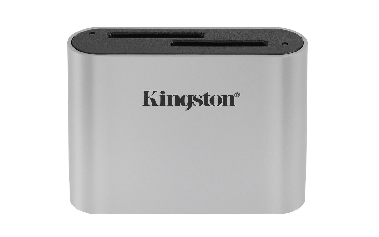 Kingston Technology Lector de tarjetas SDHC/SDXC UHS-II de doble ranura para flujo de trabajo USB 3.2 Gen 1 lector de tarjetas SD, SDHC, SDXC 2 Negro, Plata USB 3.2 Gen 1 (3.1 Gen 1) Type-C