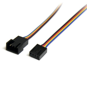 StarTech.com Cable Extensor 0,3m PWM 4 Pines Alimentación Ventilador Fan Placa Base Macho a Hembra Cables de alimentació