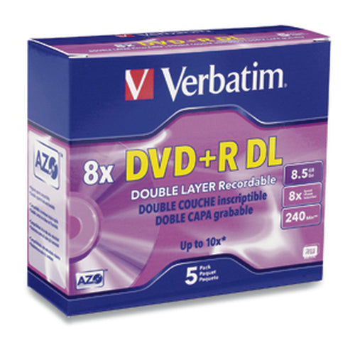 95311 - Verbatim DVD+R DL 8.5GB 8X Branded 5pk Jewel Case dvds en blanco 8,5 GB DVD+R DL 120 mm 5 pieza(s)