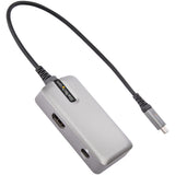 StarTech.com Adaptador Multipuertos USB C - USB-C a HDMI 2.0 4K 60Hz, PD con Paso de 100W - Hub USB de 3 Puertos de 10Gbps - Mini Docking Station USB Tipo C Portátil - Cable de 25cm Laptop Alámbrico USB 3.2 Gen 2 (3.1 Gen 2) Type-C 1 2