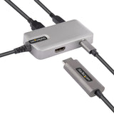 StarTech.com Adaptador Multipuertos USB C - USB-C a HDMI 2.0 4K 60Hz, PD con Paso de 100W - Hub USB de 3 Puertos de 10Gbps - Mini Docking Station USB Tipo C Portátil - Cable de 25cm Laptop Alámbrico USB 3.2 Gen 2 (3.1 Gen 2) Type-C 1 2