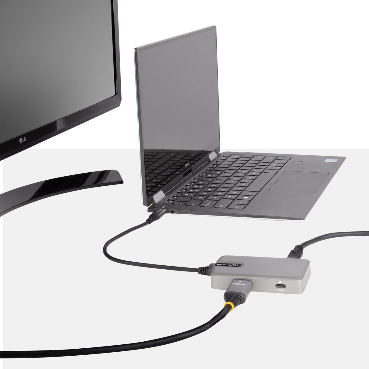 StarTech.com Adaptador Multipuertos USB C - USB-C a HDMI 2.0 4K 60Hz, PD con Paso de 100W - Hub USB de 3 Puertos de 10Gbps - Mini Docking Station USB Tipo C Portátil - Cable de 25cm Laptop Alámbrico USB 3.2 Gen 2 (3.1 Gen 2) Type-C 1 2