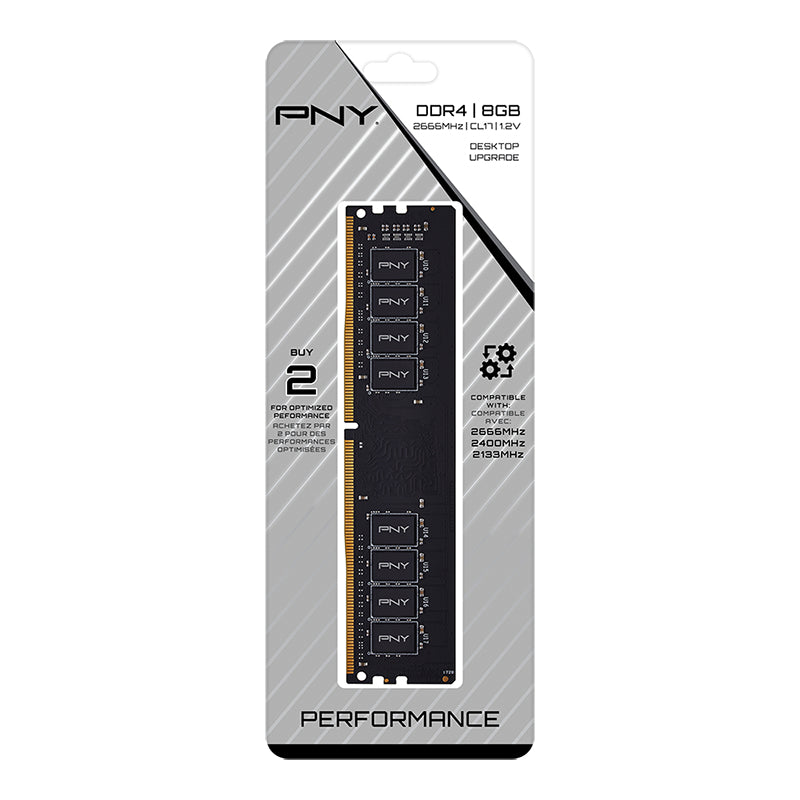 PNY MD8GSD42666-TB módulo de memoria 8 GB 1 x 8 GB DDR4 288-pin DIMM, 2666 MHz