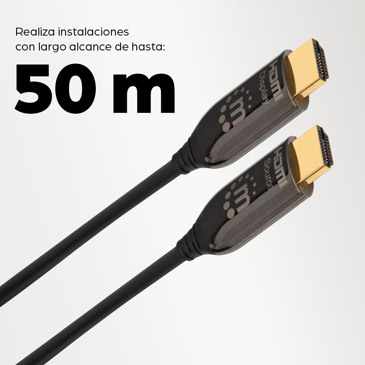 Manhattan Cable HDMI Óptico Activo con Clasificación Plénum Cable 50 m HDMI tipo A (Estándar) HDMI tipo A (Estándar) Mac
